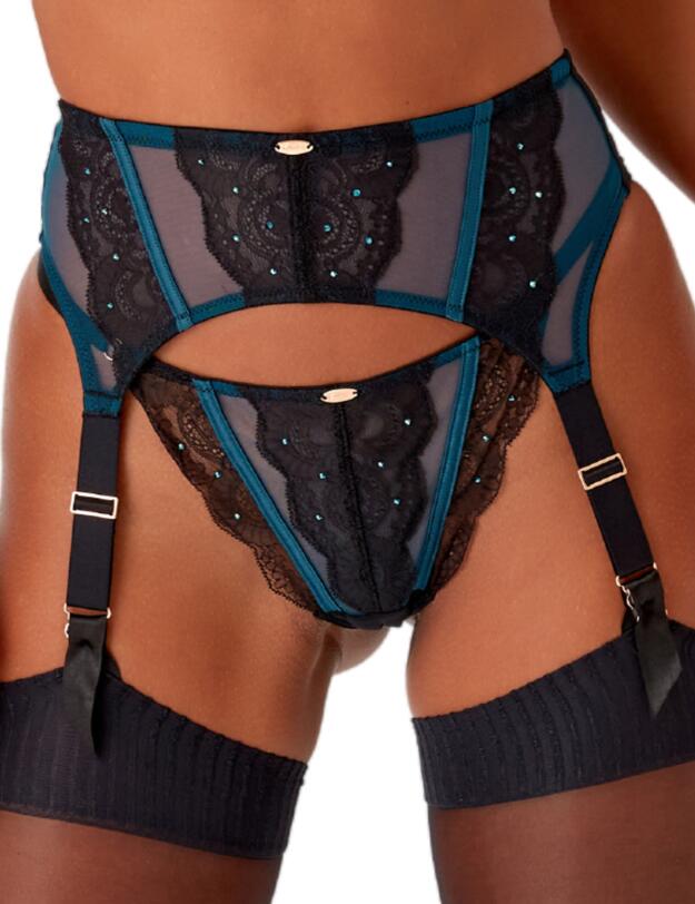 Gossard VIP Confession Suspender Black / Teal