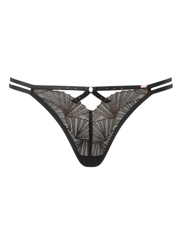 Gossard VIP Captivate Strappy Thong Black/Bronze