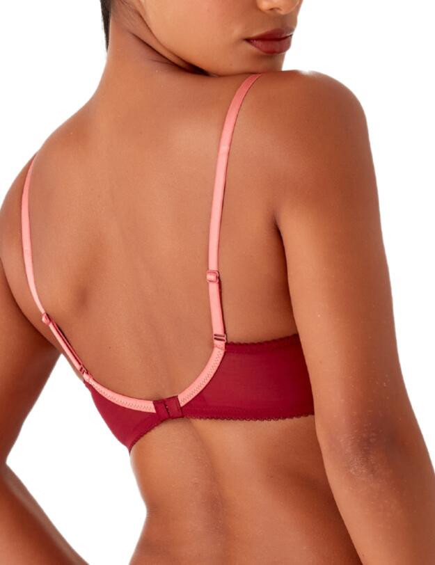 Gossard Superboost Lace Plunge Bra Cranberry/Raspbery Sorbet