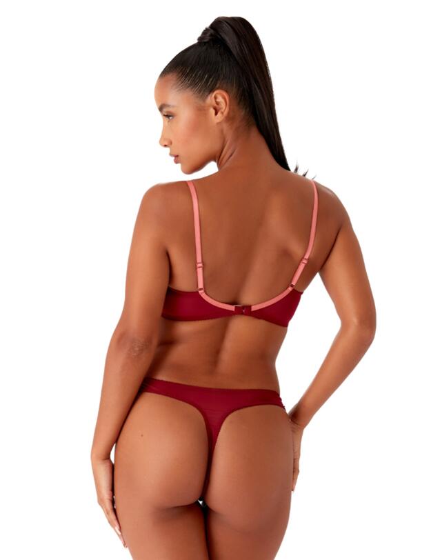 Gossard Superboost Lace Plunge Bra Cranberry/Raspbery Sorbet