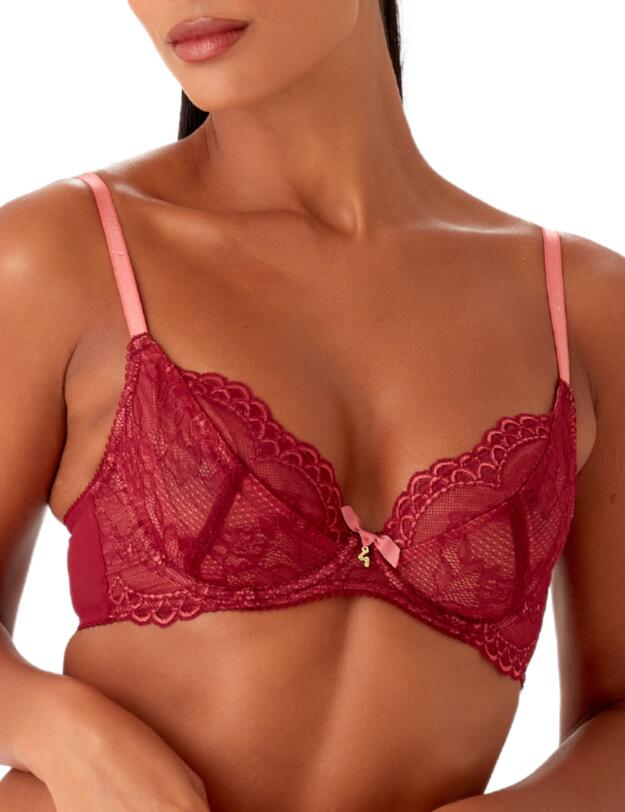 Gossard Superboost Lace Plunge Bra Cranberry/Raspbery Sorbet