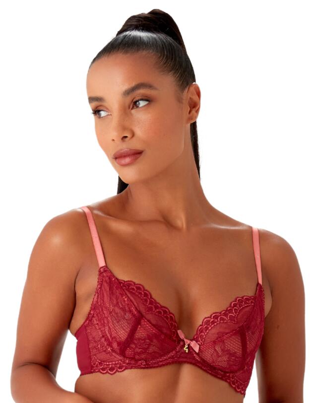 Gossard Superboost Lace Plunge Bra Cranberry/Raspbery Sorbet