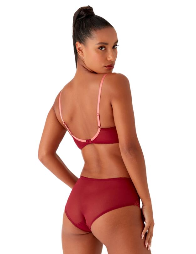Gossard Superboost Lace Plunge Bra Cranberry/Raspbery Sorbet