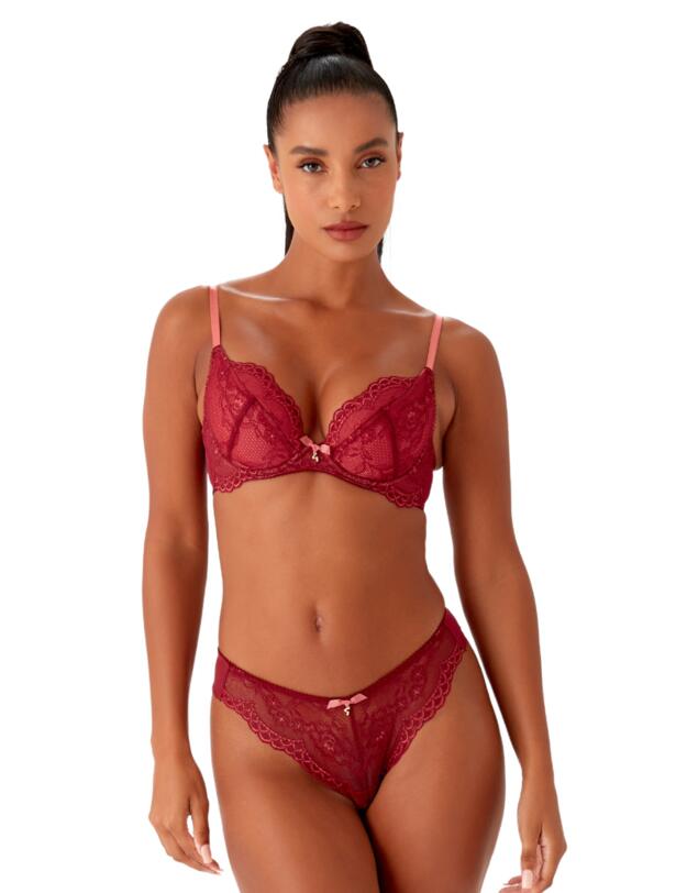 Gossard Superboost Lace Thong Cranberry/Raspbery Sorbet