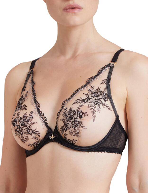 Aubade Tresor Infini Underwired Triangle Bra Black Magic 