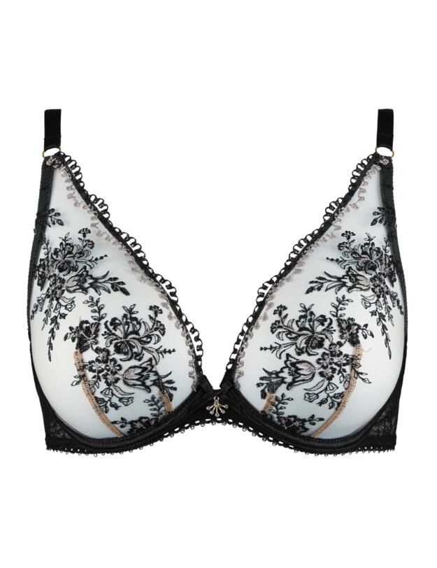 Aubade Tresor Infini Underwired Triangle Bra Black Magic 