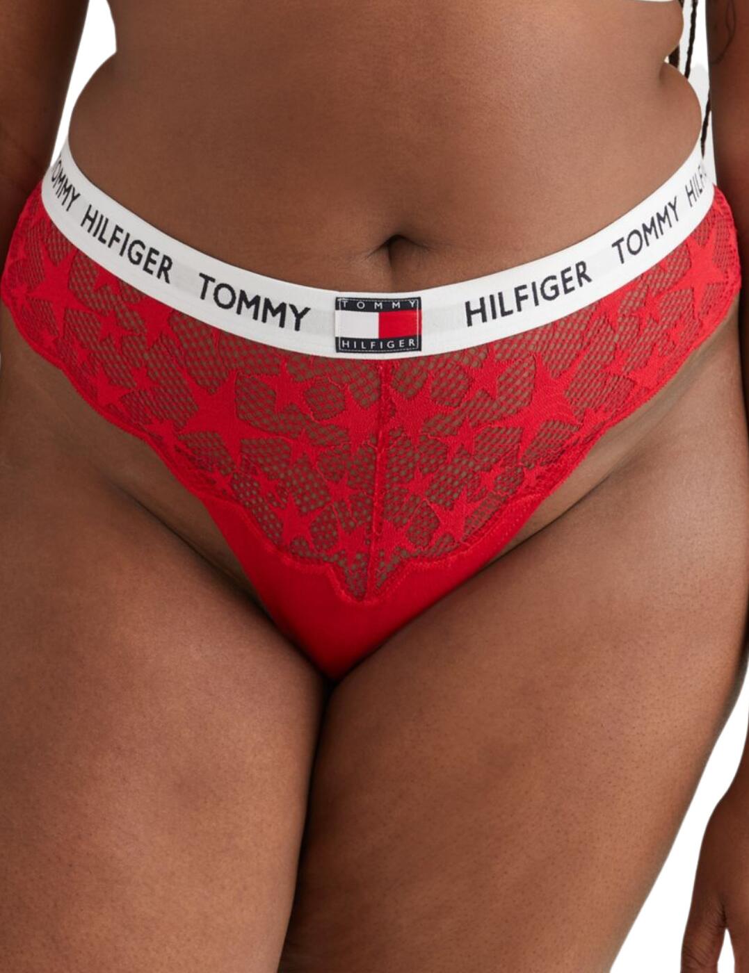 Tommy Hilfiger Tommy 85 Star Curve Lace Thong Primary Red