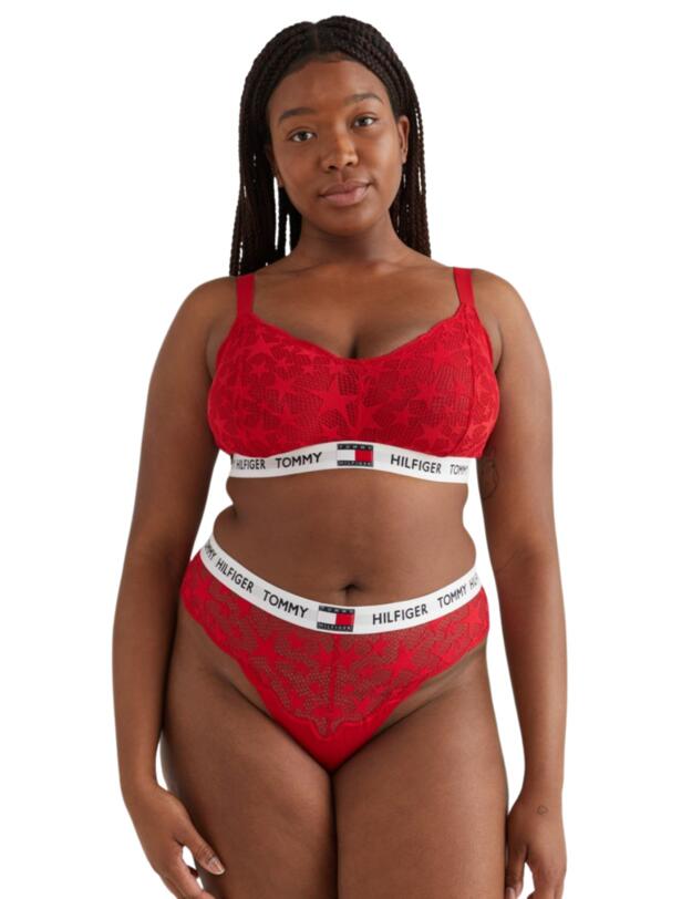 Tommy Hilfiger Tommy 85 Star Curve Lace Thong Primary Red