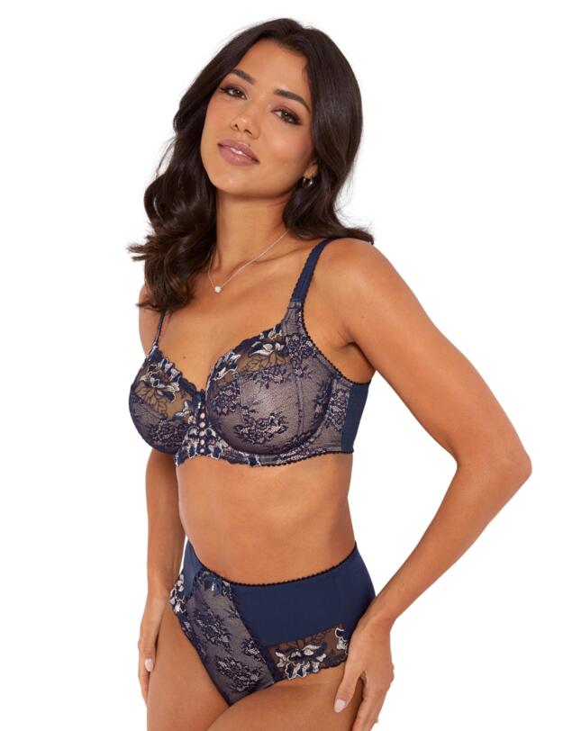  Pour Moi Sofia Side Support Bra Navy/Blush