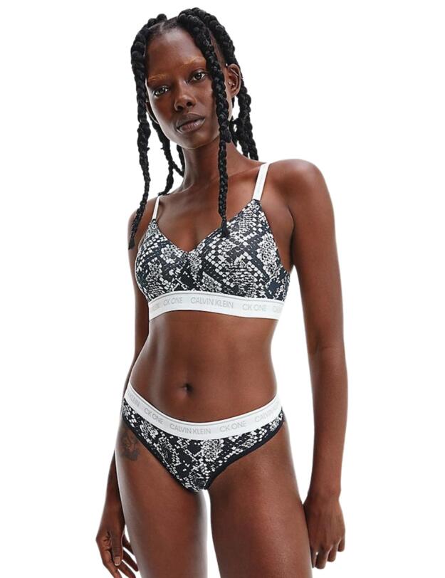 Calvin Klein CK One Cotton Thong Rattlesnake Print_black 
