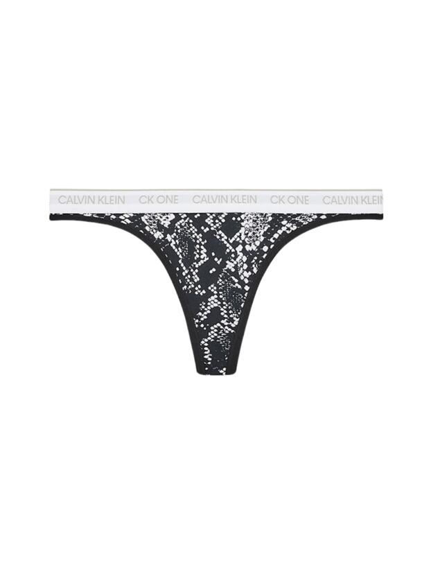 Calvin Klein CK One Cotton Thong Rattlesnake Print_black 