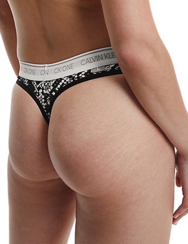 Calvin Klein CK One Cotton Thong Rattlesnake Print_black 