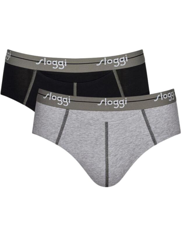 Sloggi Men Start Midi Brief 2 Pack Grey Combination