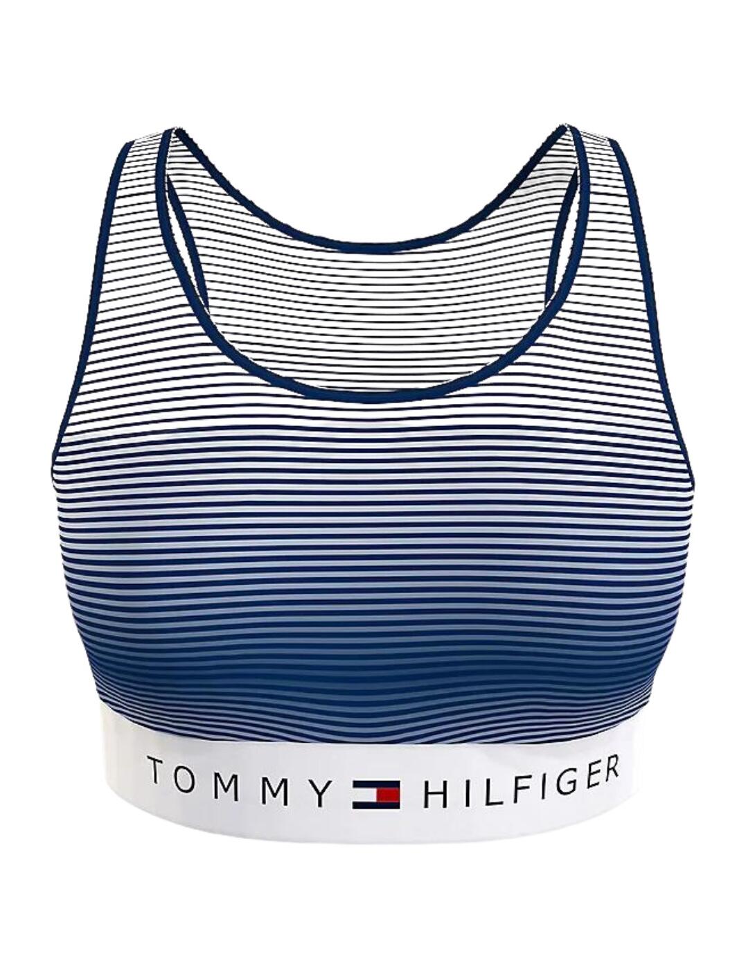 Tommy Hilfiger Seamless Unlined Bralette Curve Stripe Twilight Indigo 