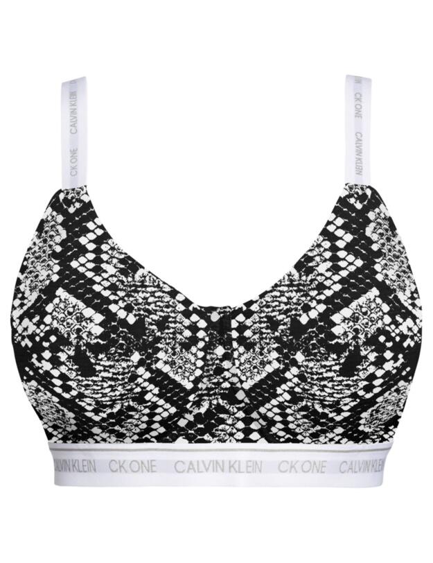 Calvin Klein CK One Cotton Plus Size Bralette Rattlesnake Print_black 