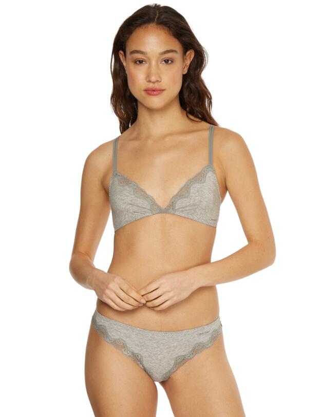 Calvin Klein Sensual Cotton Unlined Triangle Bra Grey Heather 