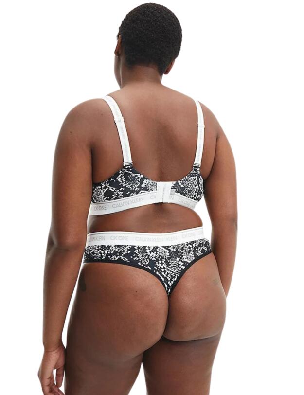 Calvin Klein CK One Cotton Plus Size Bralette Rattlesnake Print_black 
