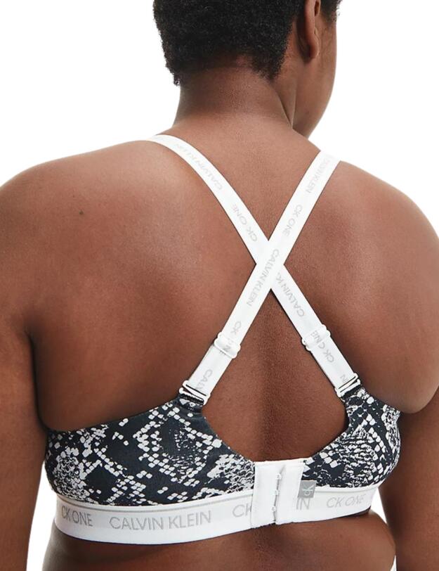 Calvin Klein CK One Cotton Plus Size Bralette Rattlesnake Print_black 