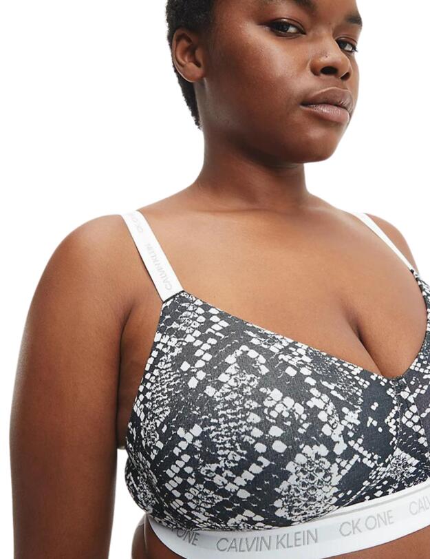 Calvin Klein CK One Cotton Plus Size Bralette Rattlesnake Print_black 