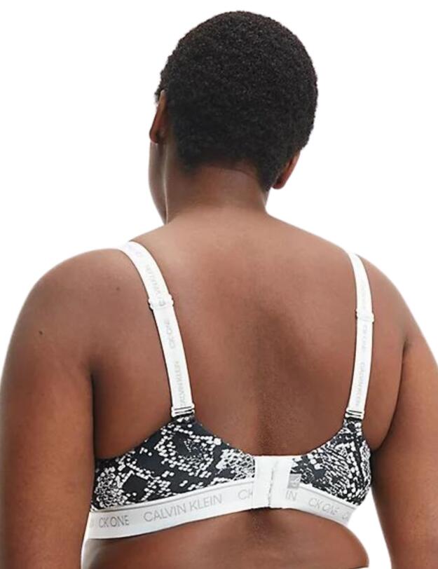 Calvin Klein CK One Cotton Plus Size Bralette Rattlesnake Print_black 