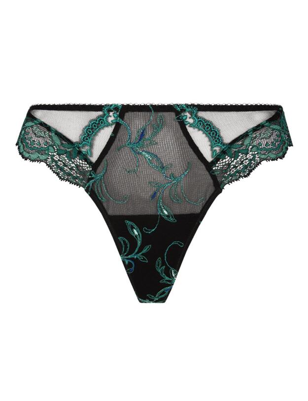 Lise Charmel Secrete Emeraude Tanga Brief Noir Vert