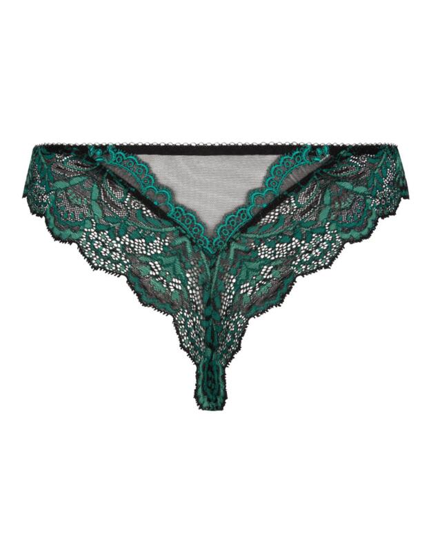 Lise Charmel Secrete Emeraude Tanga Brief Noir Vert