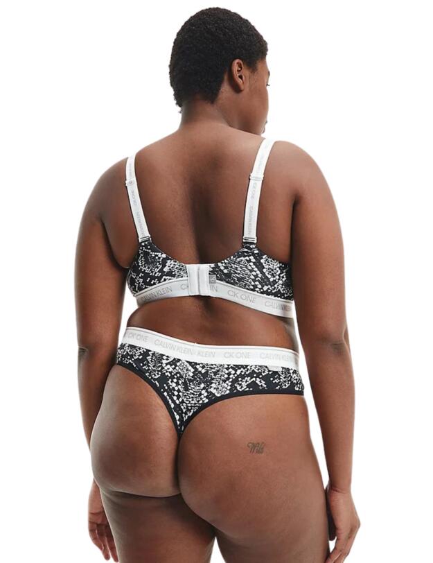 Calvin Klein CK One Plus Size Thong Rattlesnake Print_black 