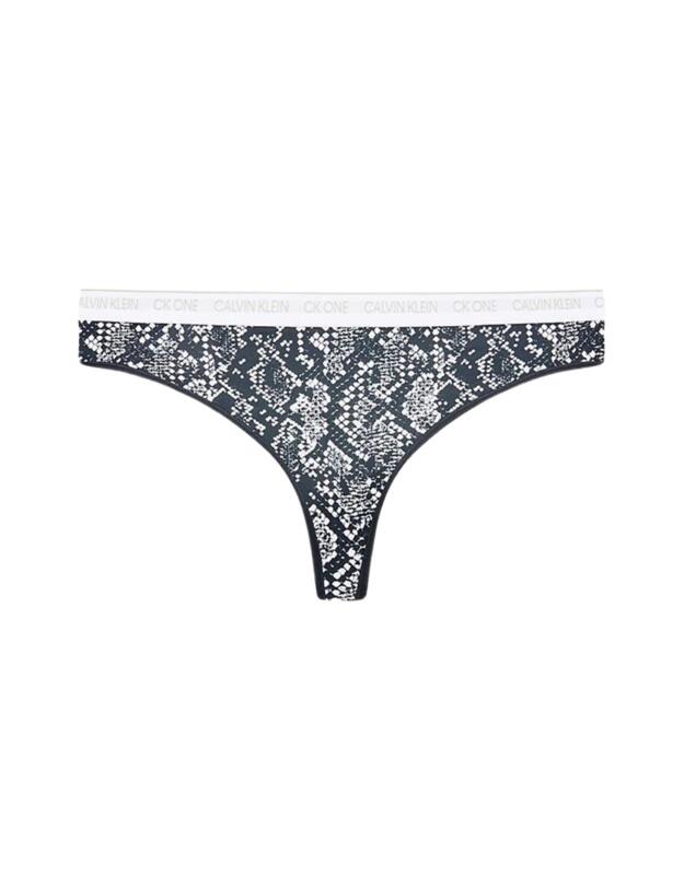 Calvin Klein CK One Plus Size Thong Rattlesnake Print_black 