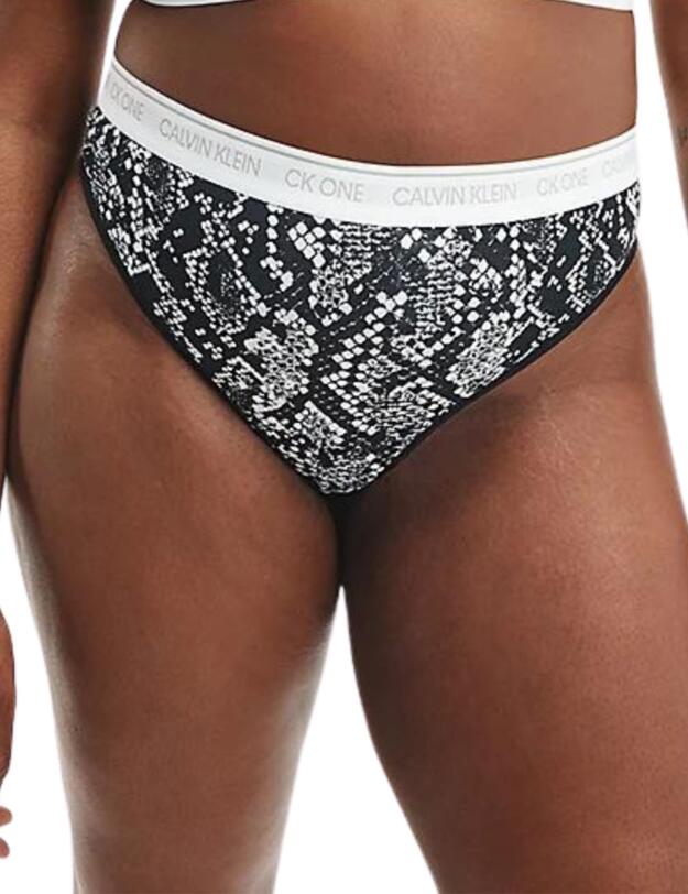 Calvin Klein CK One Plus Size Thong Rattlesnake Print_black 