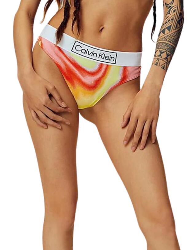 Calvin Klein Pride Thong Iridescent Print_tuscan Terra Cotta