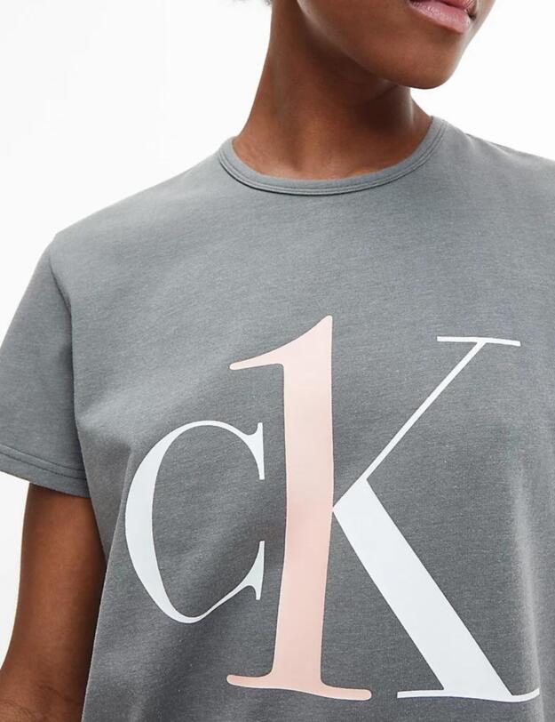 Calvin Klein CK One Pyjama Top New Slate Heather_peach Melba Logo 
