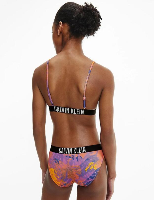 Calvin Klein Intense Power Bralette Bikini Top Tropical Leaf 