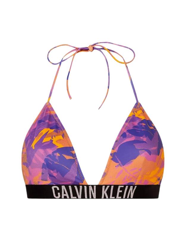 Calvin Klein Intense Power Triangle Bikini Top Tropical Leaf 