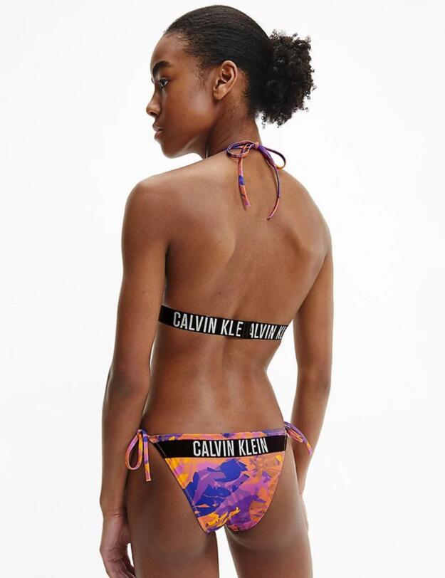 Calvin Klein Intense Power Triangle Bikini Top Tropical Leaf 