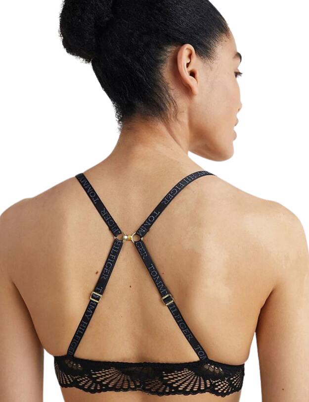 Tommy Hilfiger Sheer Lace Triangle Bra Black 