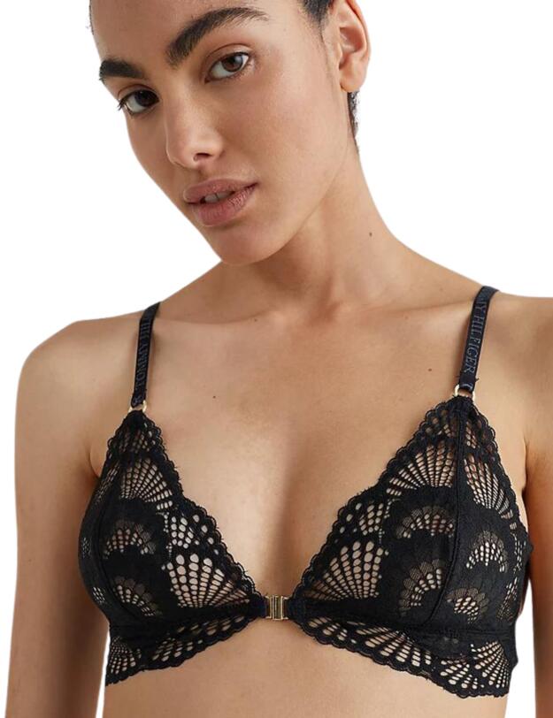 Tommy Hilfiger Sheer Lace Triangle Bra Black 