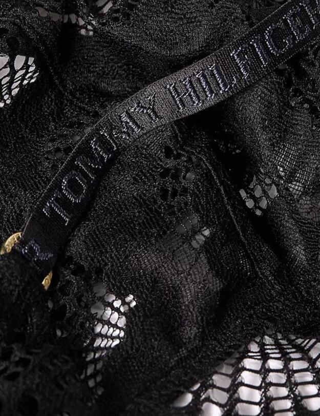 Tommy Hilfiger Sheer Lace Triangle Bra Black 
