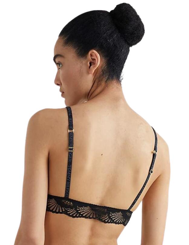 Tommy Hilfiger Sheer Lace Triangle Bra Black 