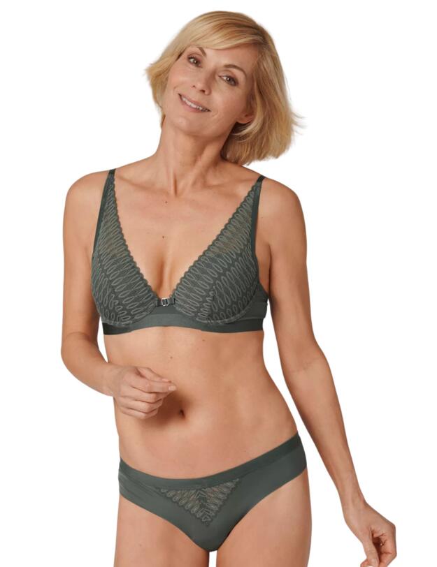Triumph Aura Spotlight Plunge Bra Smokey Green
