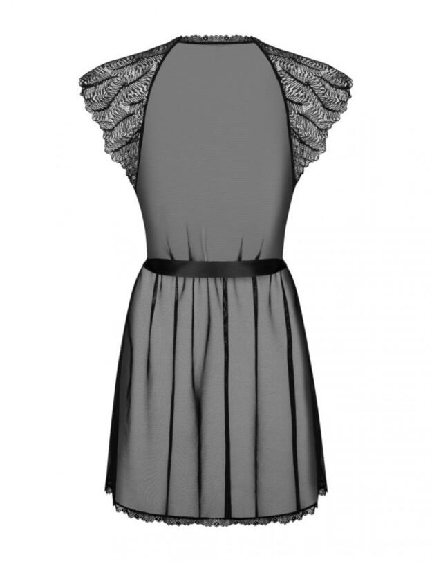 Obsessive Romanesa Peignoir Black 