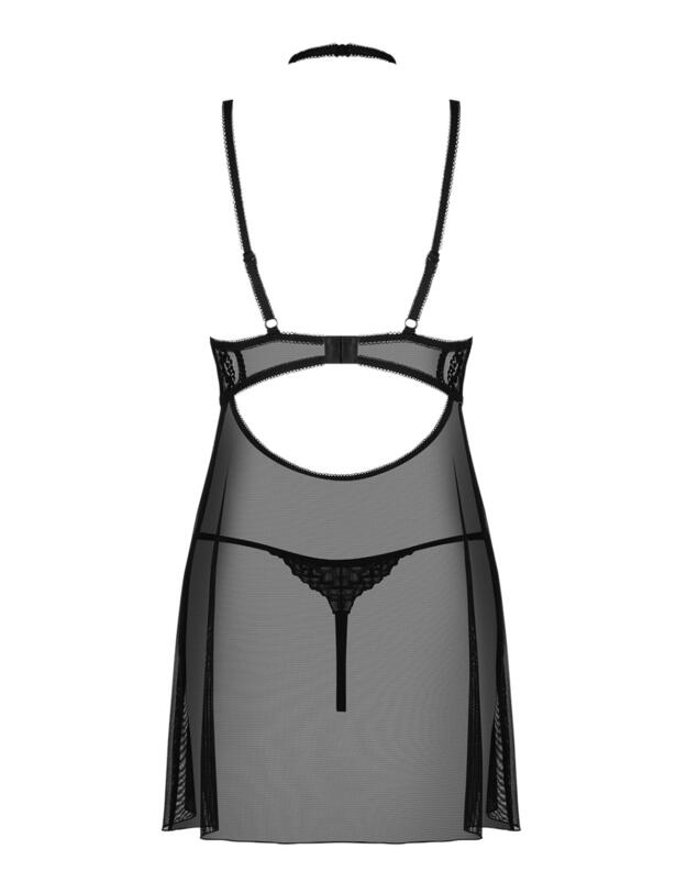Obsessive Elizenes Babydoll & Thong Black 