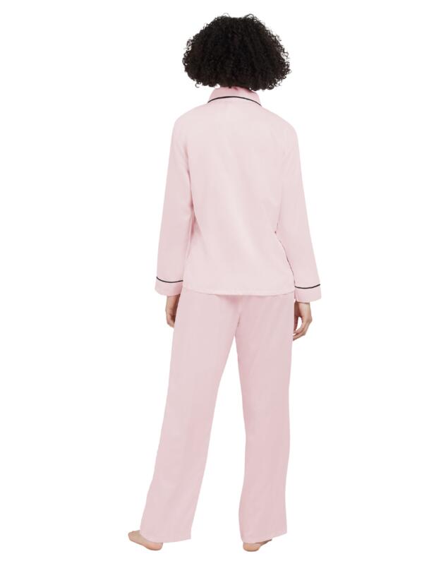 Bluebella Claudia Shirt and Trouser Set Pale Pink/Black 