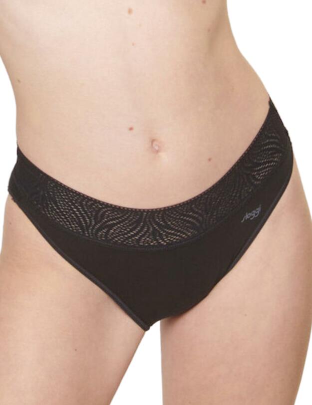 Sloggi Period Pants 2 Pack Medium Flow Tai Brief Black 