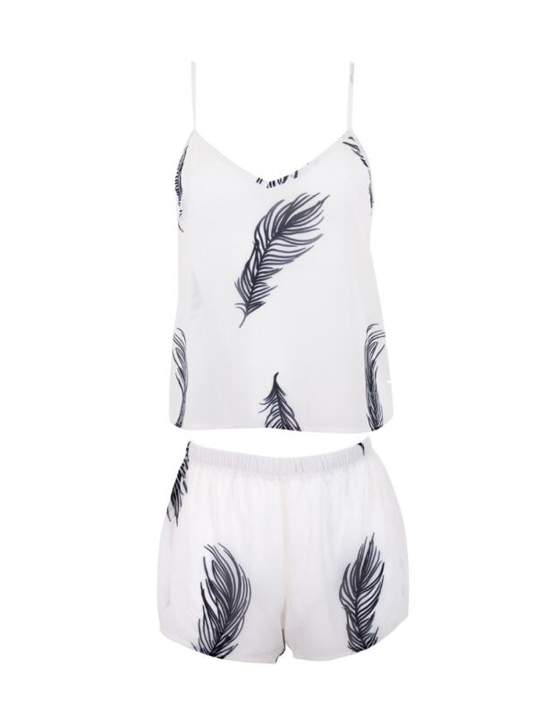 Bluebella Laurel Cami and Short Set White/Black 