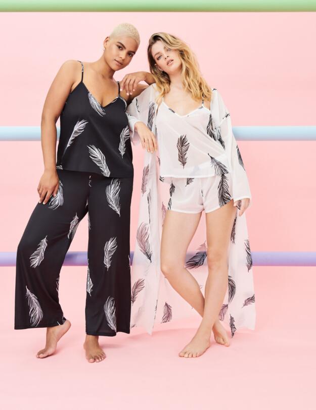 Bluebella Laurel Cami and Short Set White/Black 