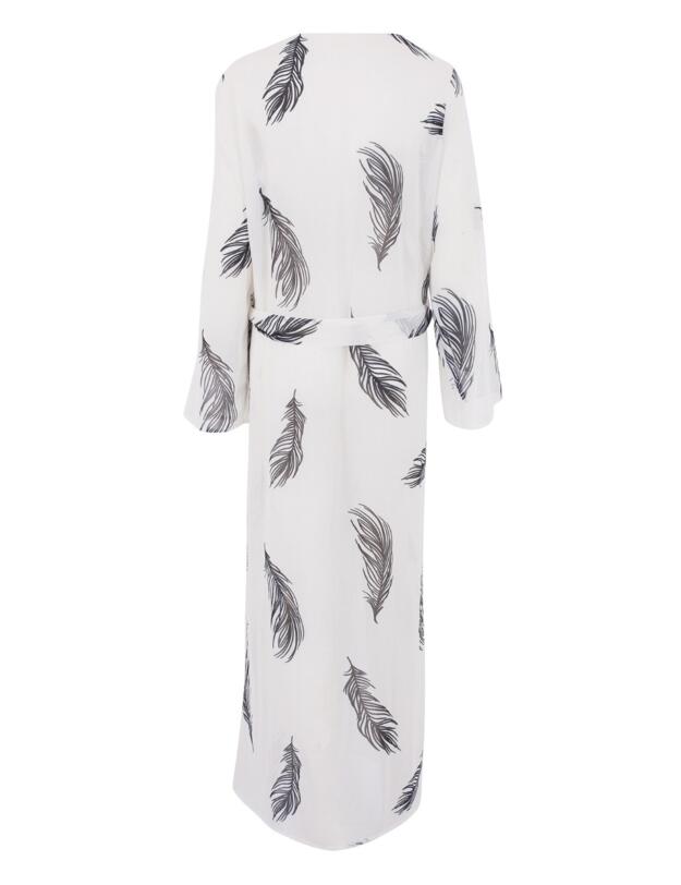 Bluebella Laurel Long Kimono Dressing Gown White/Black 