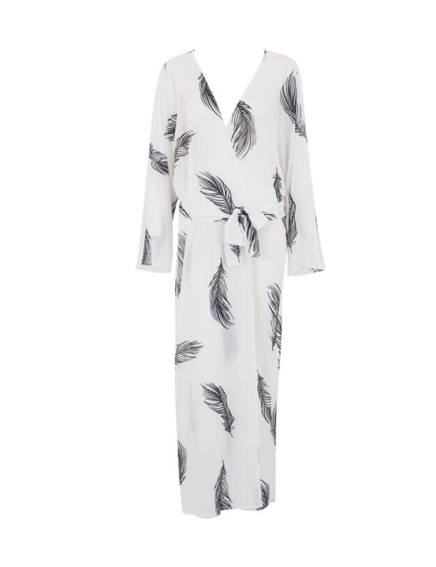 Bluebella Laurel Long Kimono Dressing Gown White/Black 