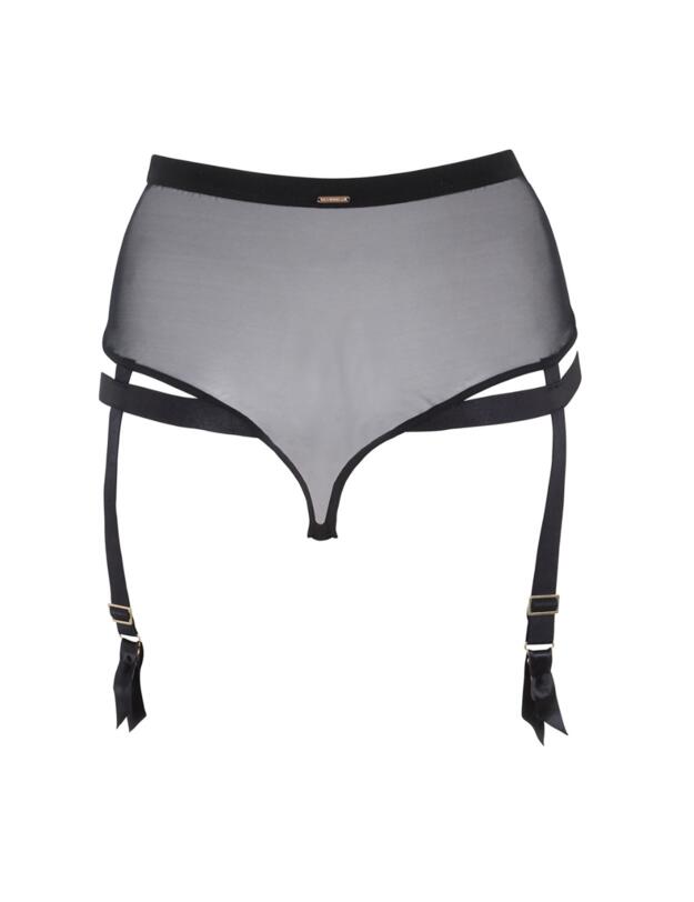 Bluebella Karolina High-Waist Suspender Thong Black 