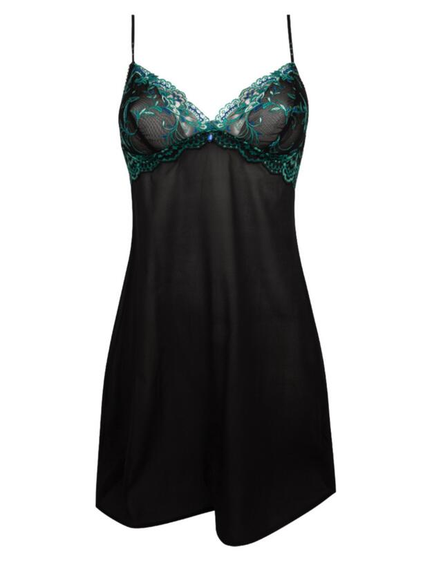 Lise Charmel Secrete Emeraude Chemise Noir Vert