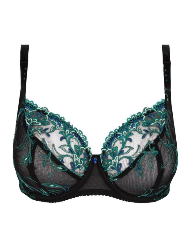  Lise Charmel Secrete Emeraude Full Cup Bra Noir Vert
